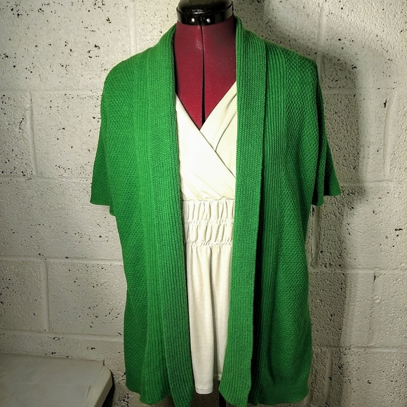Apt. 9 Small Green Open Green Knit Cardigan W/ Top - Picture 2 of 11